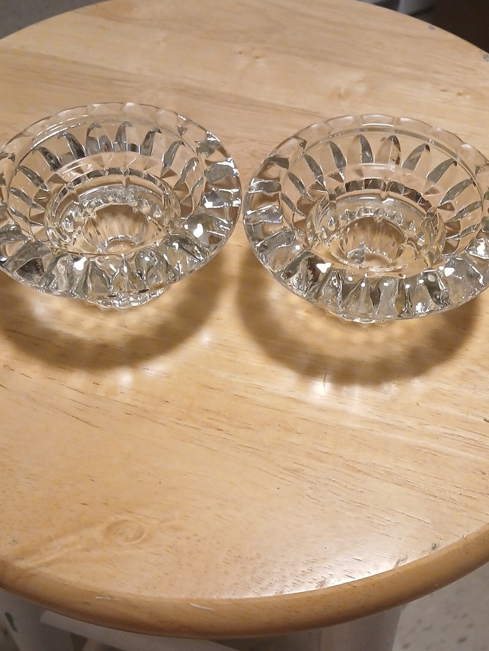 Tag Crystal-Look Clear Glass Candle Holders - Pair
